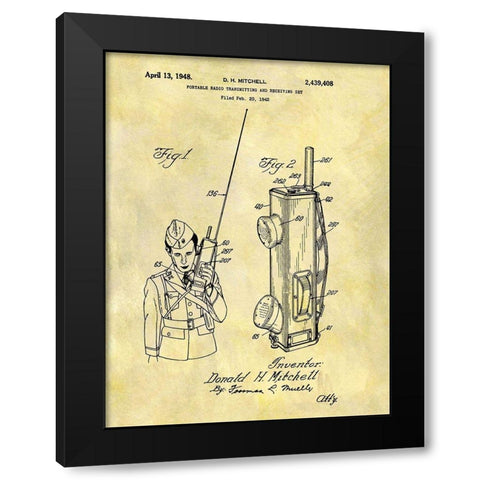 Portable Radio 1948 Black Modern Wood Framed Art Print by Sproul, Dan