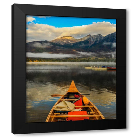 Canoe Black Modern Wood Framed Art Print with Double Matting by Sproul, Dan