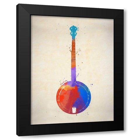 Banjo Black Modern Wood Framed Art Print by Sproul, Dan