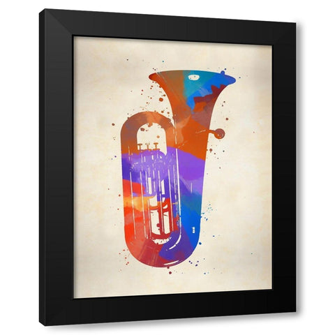 Brass II Tuba Black Modern Wood Framed Art Print by Sproul, Dan