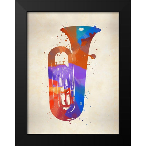 Brass II Tuba Black Modern Wood Framed Art Print by Sproul, Dan