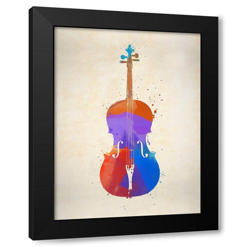Violin Black Modern Wood Framed Art Print with Double Matting by Sproul, Dan