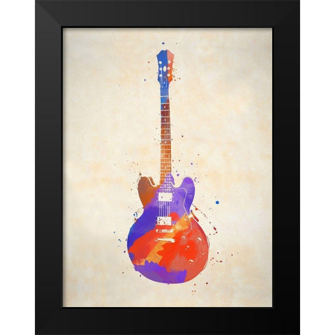 The String Guitar Black Modern Wood Framed Art Print by Sproul, Dan