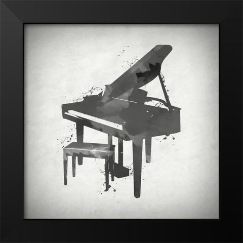 Black and White PIano Black Modern Wood Framed Art Print by Sproul, Dan