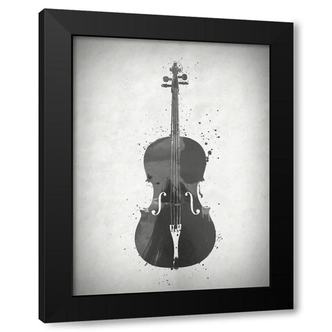 Black and White Violin Black Modern Wood Framed Art Print by Sproul, Dan