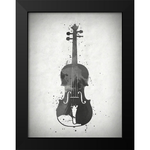 Black and White Cello Black Modern Wood Framed Art Print by Sproul, Dan
