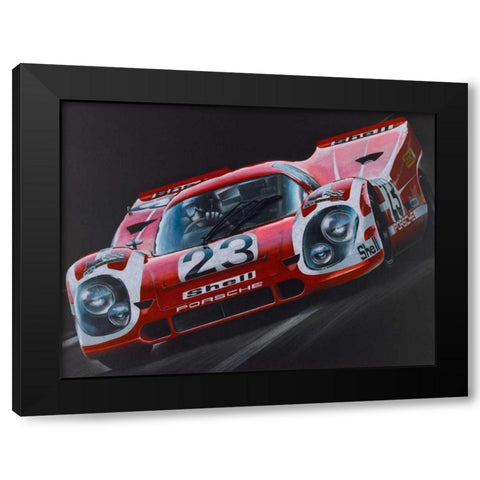 Porsche 917 Black Modern Wood Framed Art Print with Double Matting by Strothers, Todd
