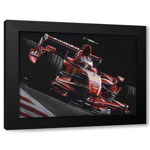 Raikkonen Black Modern Wood Framed Art Print with Double Matting by Strothers, Todd