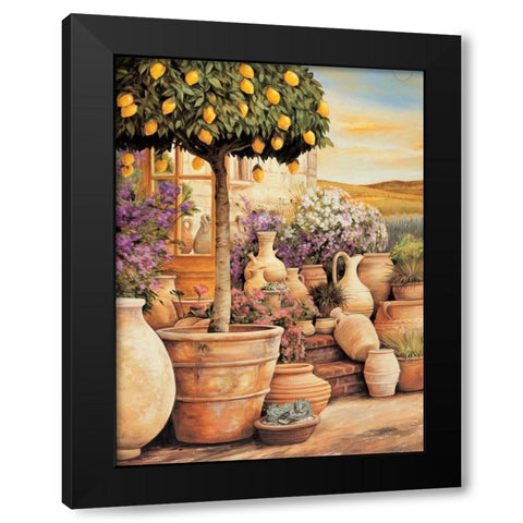 Lemon Topiary Black Modern Wood Framed Art Print with Double Matting by Eduardo