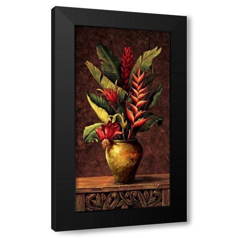 Tropical Arrangement I Black Modern Wood Framed Art Print with Double Matting by Eduardo