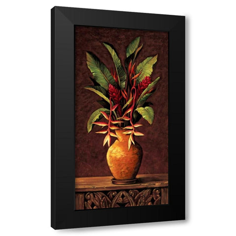Tropical Arrangement II Black Modern Wood Framed Art Print with Double Matting by Eduardo