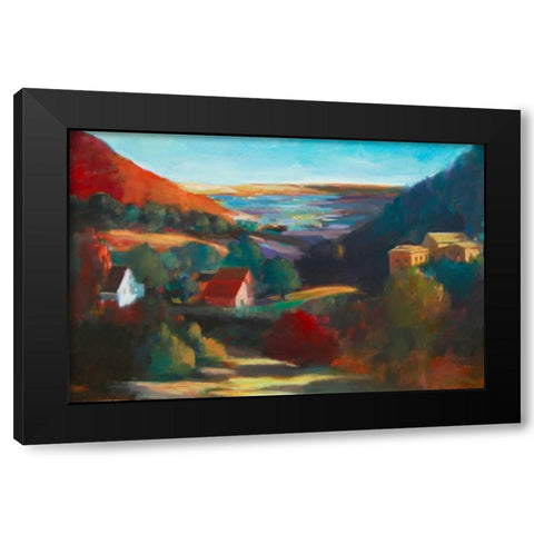 Valley View II Black Modern Wood Framed Art Print with Double Matting by Barbini, Eddie