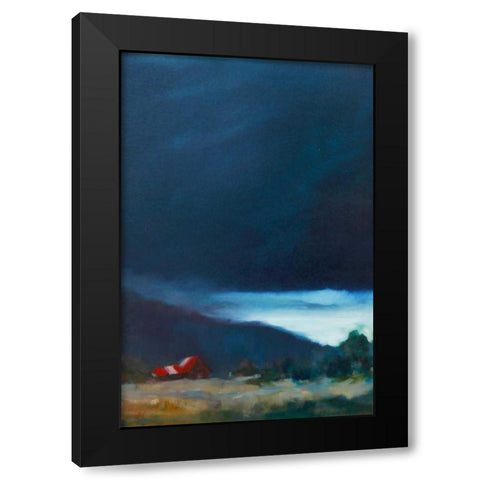 Red Barn Black Modern Wood Framed Art Print by Barbini, Eddie