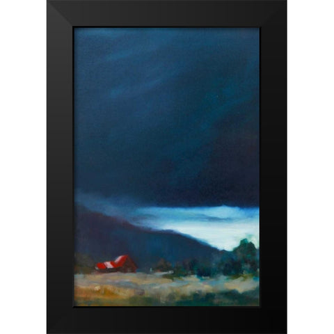 Red Barn Black Modern Wood Framed Art Print by Barbini, Eddie