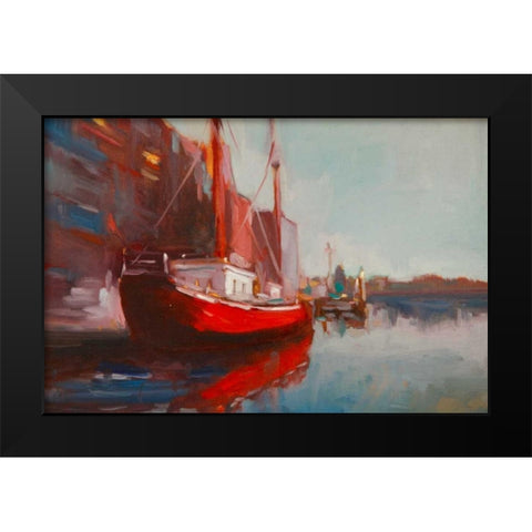 Docked Black Modern Wood Framed Art Print by Barbini, Eddie