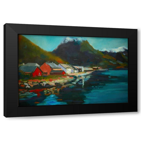Waterside Black Modern Wood Framed Art Print by Barbini, Eddie