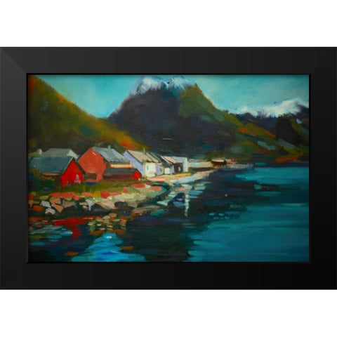 Waterside Black Modern Wood Framed Art Print by Barbini, Eddie