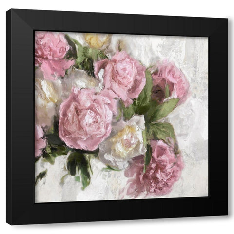 Floral Pink I Black Modern Wood Framed Art Print with Double Matting by Ford, Emily