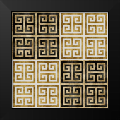 Greek Key I Black Modern Wood Framed Art Print by Roberts, Ellie