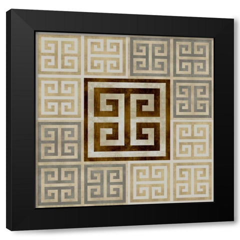 Greek Key III Black Modern Wood Framed Art Print by Roberts, Ellie