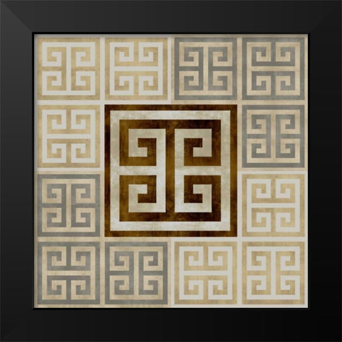 Greek Key III Black Modern Wood Framed Art Print by Roberts, Ellie