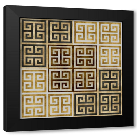 Greek Key II Black Modern Wood Framed Art Print by Roberts, Ellie