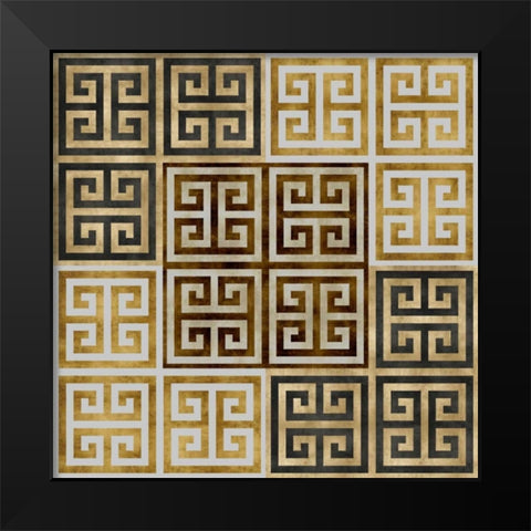 Greek Key II Black Modern Wood Framed Art Print by Roberts, Ellie