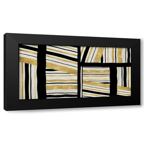 Intersect - Golden Black Modern Wood Framed Art Print by Roberts, Ellie