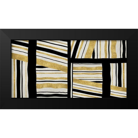 Intersect - Golden Black Modern Wood Framed Art Print by Roberts, Ellie