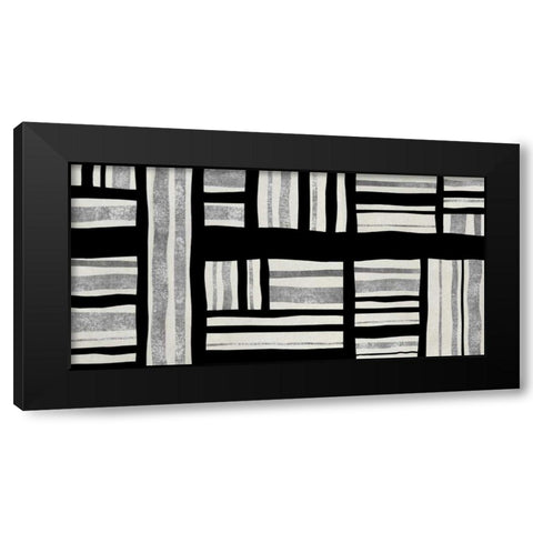 Intersect - Silver Black Modern Wood Framed Art Print with Double Matting by Roberts, Ellie
