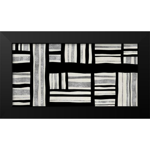 Intersect - Silver Black Modern Wood Framed Art Print by Roberts, Ellie