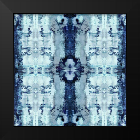 Patterns in Blue Black Modern Wood Framed Art Print by Roberts, Ellie