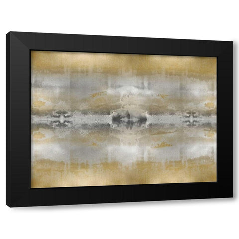 Golden Symmetry Black Modern Wood Framed Art Print by Roberts, Ellie