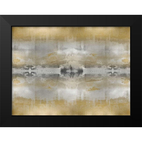Golden Symmetry Black Modern Wood Framed Art Print by Roberts, Ellie