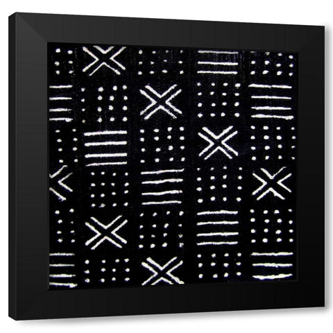 Mudcloth Black III Black Modern Wood Framed Art Print with Double Matting by Roberts, Ellie