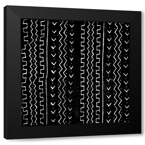 Mudcloth Black VI Black Modern Wood Framed Art Print with Double Matting by Roberts, Ellie