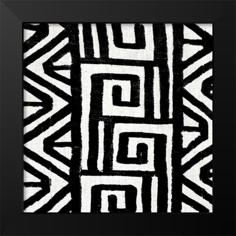 Mudcloth Black VIII Black Modern Wood Framed Art Print by Roberts, Ellie