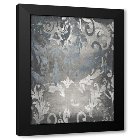 Damask in Silver I Black Modern Wood Framed Art Print with Double Matting by Roberts, Ellie