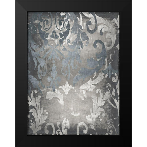 Damask in Silver I Black Modern Wood Framed Art Print by Roberts, Ellie