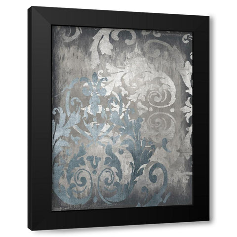 Damask in Silver II Black Modern Wood Framed Art Print with Double Matting by Roberts, Ellie