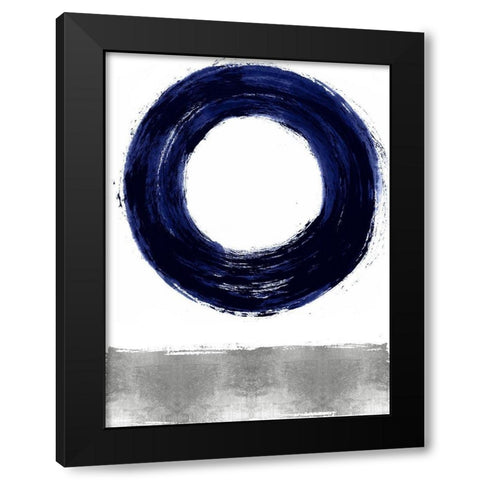 Gravitate Blue I Black Modern Wood Framed Art Print with Double Matting by Roberts, Ellie
