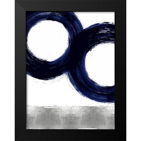 Gravitate Blue III Black Modern Wood Framed Art Print by Roberts, Ellie