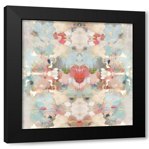 Resonate Pink and Blue Black Modern Wood Framed Art Print by Blake, Madeline