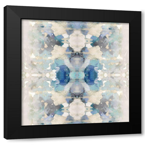 Resonate Blue and Aqua Black Modern Wood Framed Art Print by Blake, Madeline