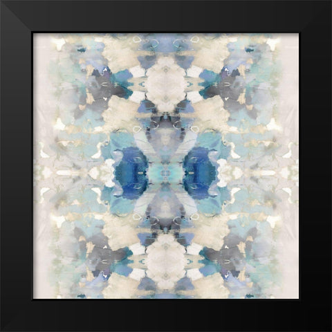 Resonate Blue and Aqua Black Modern Wood Framed Art Print by Blake, Madeline