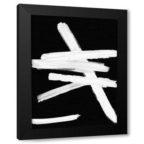 Crossroads White and Black II Black Modern Wood Framed Art Print by Roberts, Ellie