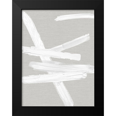 Crossroads White on Gray I Black Modern Wood Framed Art Print by Roberts, Ellie