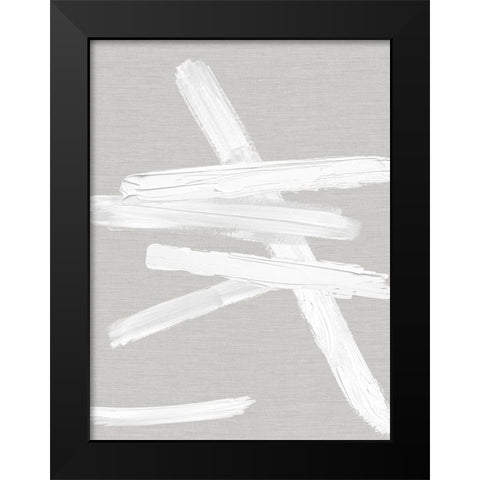 Crossroads White on Gray II Black Modern Wood Framed Art Print by Roberts, Ellie