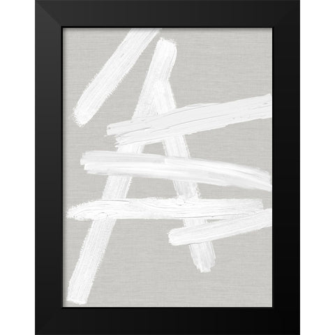 Crossroads White on Gray III Black Modern Wood Framed Art Print by Roberts, Ellie