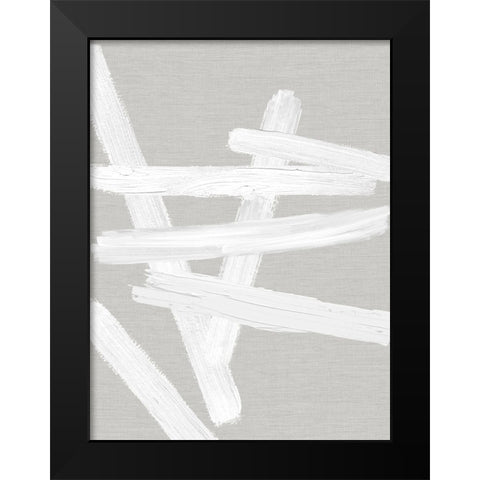 Crossroads White on Gray IV Black Modern Wood Framed Art Print by Roberts, Ellie